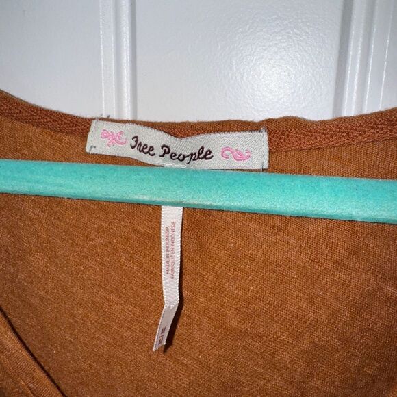 Free People Orange Long Sleeve Relaxed Blouse - Picture 4 of 4